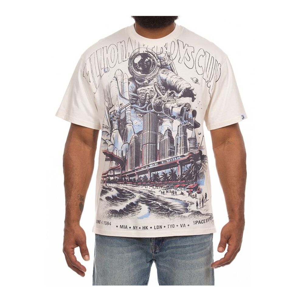 Billionaire Boys Club Crew Neck T-Shirt Space Expo Mens Cream 861-2317